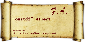 Fosztó Albert névjegykártya