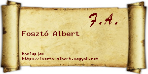 Fosztó Albert névjegykártya