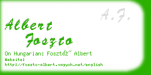 albert foszto business card